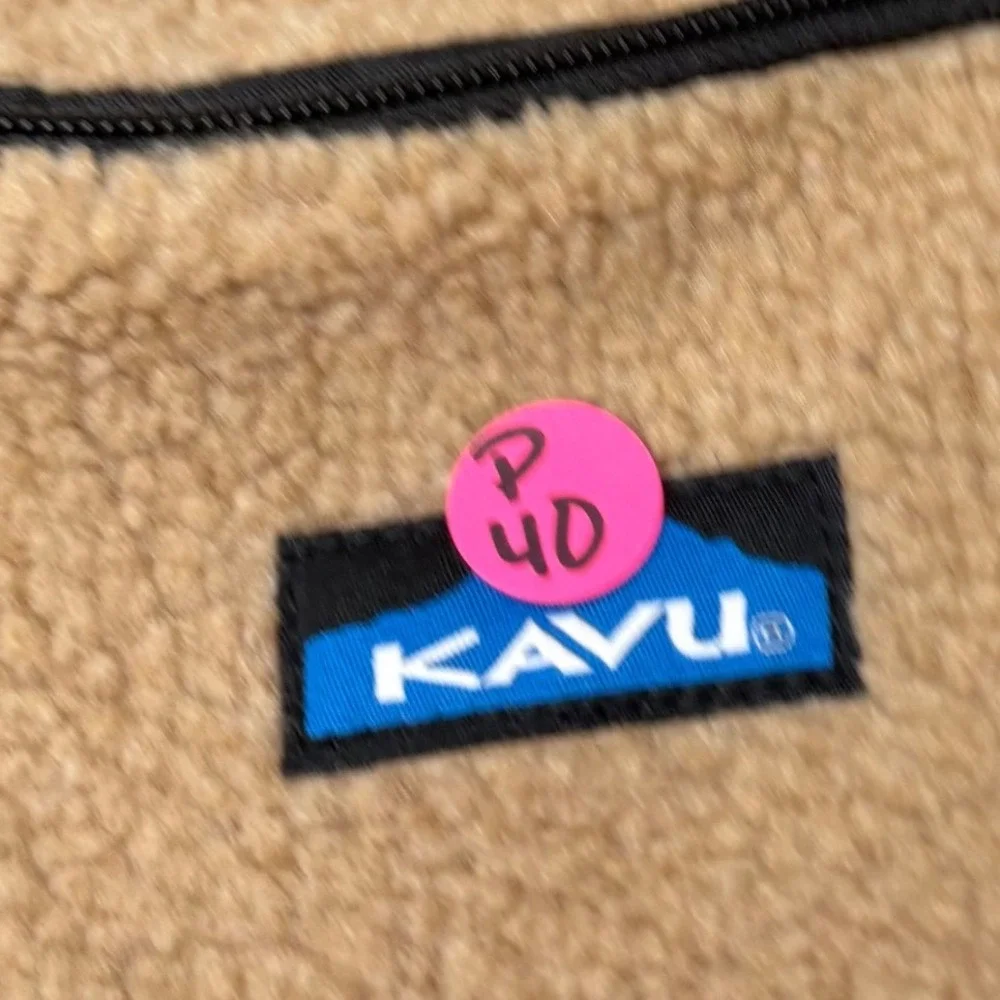 KAVU Fleece Backpack Unisex Tan Sherpa High Pile‎ Gorpcore Cabin NEW